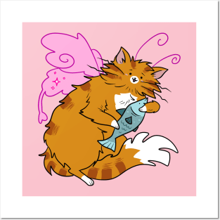 Orange Tabby Cat Fairy Posters and Art